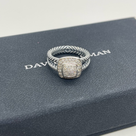 David Yurman Petite Albion Ring Sterling Silver with Pavè Diamonds - Picture 11 of 16